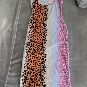 New maxi dress leopard print size large